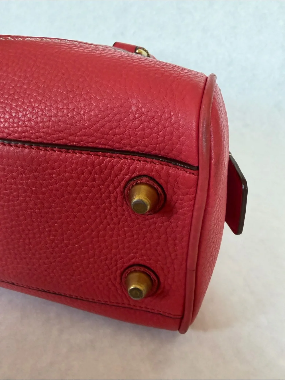 Coach 10323 Pink/Coral Pebbled Leather Satchel Bag Y2K Vintage 2010